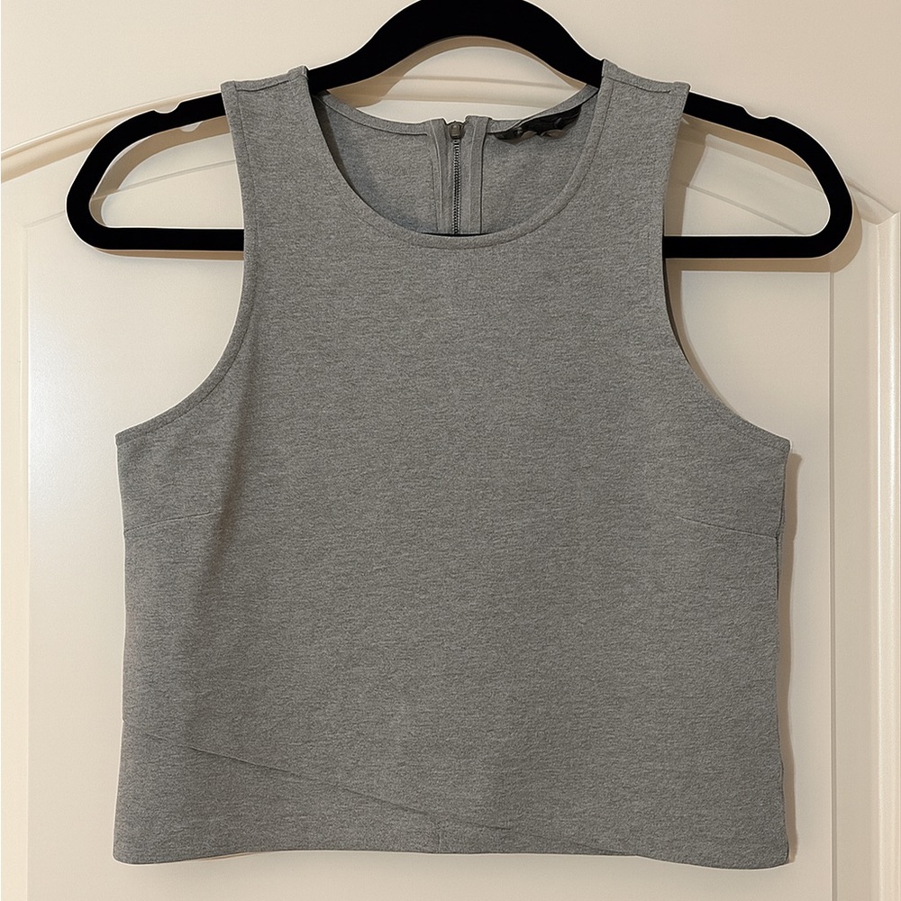 Banana Republic Cross Over Sleeveless Crop Tank Top Gray S
